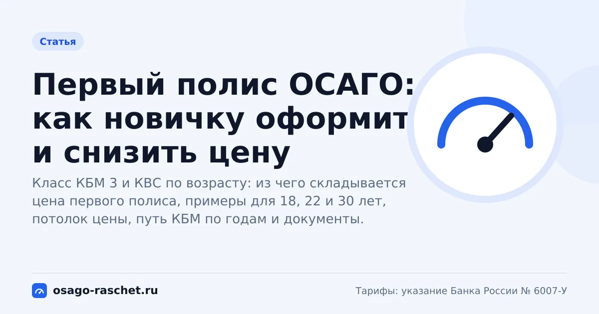 Первый полис ОСАГО: как новичку оформить и снизить цену