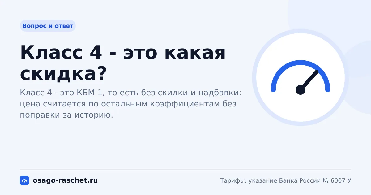 Класс 4 - это какая скидка? | ОСАГО